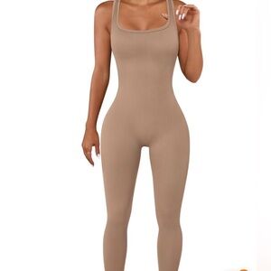 MRIGNT Chic Tan Ribbed Jumpsuit